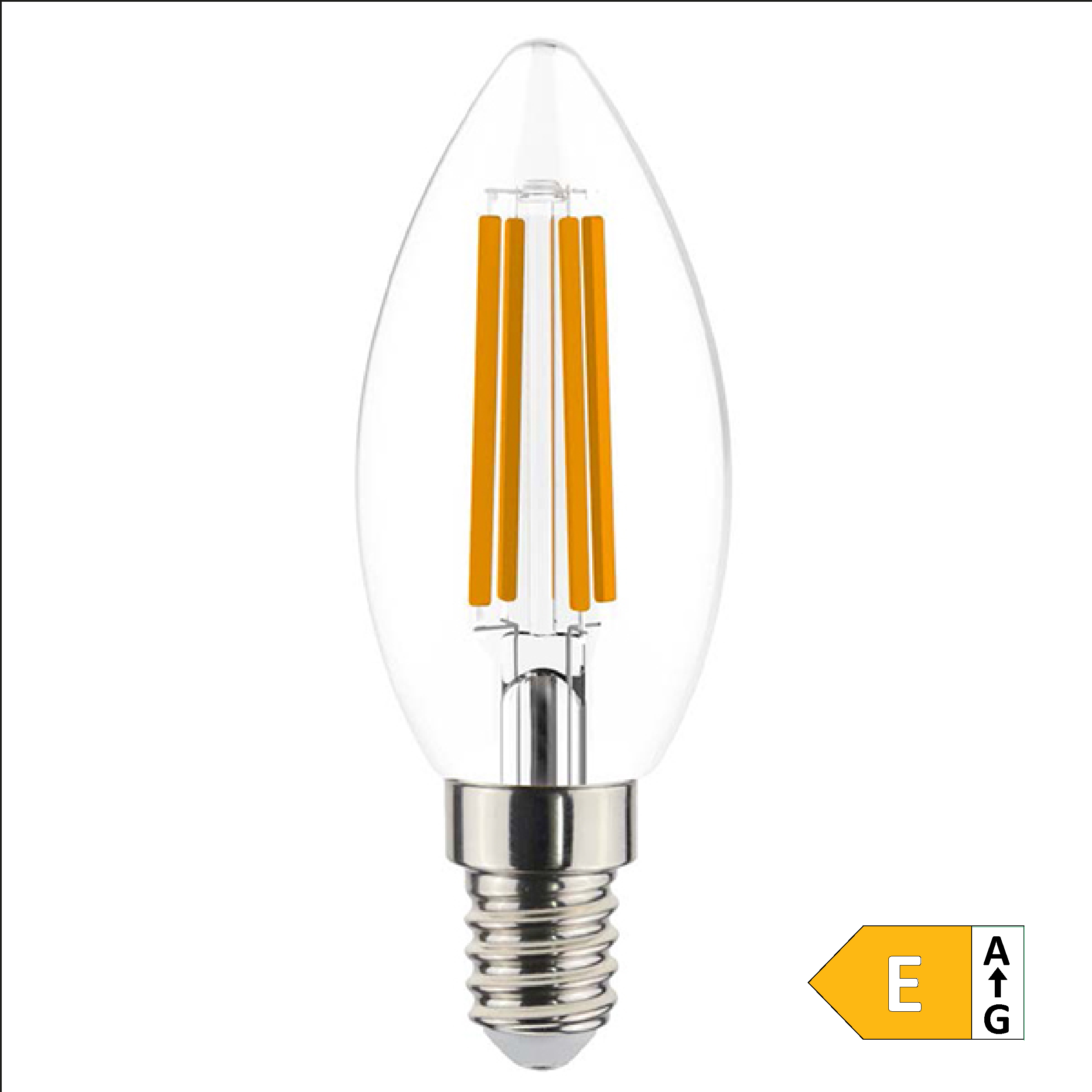 IO120601--Lampadina a Filamento LED C35 E14 6.5W 806Lm 3000K Trasparente
